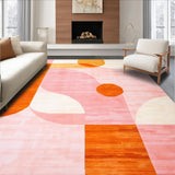Ultra Soft Area Rug, Non Slip, Stain Resistant, Washable Area Rugs for Living Room, Bedroom, Non Slip Pastel Accent Rug(Orange)
