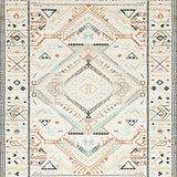 Ultra Soft Area Rug, Non Slip, Stain Resistant, Washable Area Rugs for Living Room, Bedroom, Trendy Vintage Symmetrical Elements(Beige)