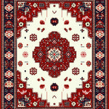 Ultra Soft Area Rug, Non Slip, Stain Resistant, Washable Area Rugs for Living Room, Bedroom, Traditional Oriental Ivory Red Living Room Non-Shedding Rug(Red)
