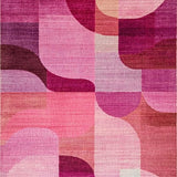 Ultra Soft Area Rug, Non Slip, Stain Resistant, Washable Area Rugs for Living Room, Bedroom, Coquette Bow Carpet with Subtle Uno Reverse Design and Pink Colorway(Purple)