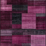 Ultra Soft Area Rug, Non Slip, Stain Resistant, Washable Area Rugs for Living Room, Bedroom, Lively Whimsical Stripe Design(Purple)