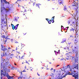 Ultra Soft Area Rug, Non Slip, Stain Resistant, Washable Area Rugs for Living Room, Bedroom, Charming Spring Floral Accents(Purple)