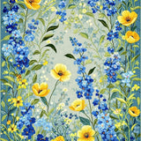 Ultra Soft Area Rug, Non Slip, Stain Resistant, Washable Area Rugs for Living Room, Bedroom, Floral Bath with Wildflowers(Gray)