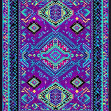 Ultra Soft Area Rug, Non Slip, Stain Resistant, Washable Area Rugs for Living Room, Bedroom, Charming Vibrant Folk Design(Purple)