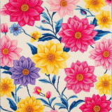 Lively Abstract Botanical Display(White)