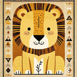 Ultra Soft Area Rug, Non Slip, Stain Resistant, Washable Area Rugs for Living Room, Bedroom, Playful Animal Print Decor(Gold)