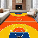 Ultra Soft Area Rug, Non Slip, Stain Resistant, Washable Area Rugs for Living Room, Bedroom, Energetic Sports-Themed Design(Orange)