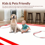 Ultra Soft Area Rug, Non Slip, Stain Resistant, Washable Area Rugs for Living Room, Bedroom, Vibrant Retro Athletic Pattern Design(White)