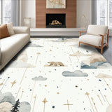Ultra Soft Area Rug, Non Slip, Stain Resistant, Washable Area Rugs for Living Room, Bedroom, Scandinavian Playful Animal Motif(Beige)