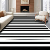 Ultra Soft Area Rug, Non Slip, Stain Resistant, Washable Area Rugs for Living Room, Bedroom, Modern Stripe Harmony Rug Minimalist Lines Contrasting Bands Contemporary Decor(Gray)