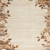 Ultra Soft Area Rug, Non Slip, Stain Resistant, Washable Area Rugs for Living Room, Bedroom, Rustic Neutral Textured Weave(Beige)