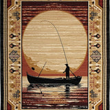 Ultra Soft Area Rug, Non Slip, Stain Resistant, Washable Area Rugs for Living Room, Bedroom, Charming Nautical Catch Design(Beige)