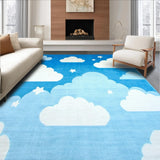 Ultra Soft Area Rug, Non Slip, Stain Resistant, Washable Area Rugs for Living Room, Bedroom, Serene Blue and White Fusion(Blue)