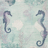 Ultra Soft Area Rug, Non Slip, Stain Resistant, Washable Area Rugs for Living Room, Bedroom, Marine Life Inspired Plush Bedside Rug with Stylized Seahorse and Shell Motifs(Blue)