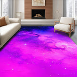 Ultra Soft Area Rug, Non Slip, Stain Resistant, Washable Area Rugs for Living Room, Bedroom, Lively Galactic Nebula Aesthetic(Purple)