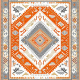 Ultra Soft Area Rug, Non Slip, Stain Resistant, Washable Area Rugs for Living Room, Bedroom, Boho Western Medallion Area Geometric Tribal Print(Orange)