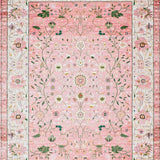 Ultra Soft Area Rug, Non Slip, Stain Resistant, Washable Area Rugs for Living Room, Bedroom, Bright Floral Harmony Composition(Pink)