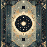 Ultra Soft Area Rug, Non Slip, Stain Resistant, Washable Area Rugs for Living Room, Bedroom, Mystical Sunburst Artistry(Gold)