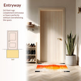 Ultra Soft Area Rug, Non Slip, Stain Resistant, Washable Area Rugs for Living Room, Bedroom, Chic Minimalist Curved Lines(Orange)