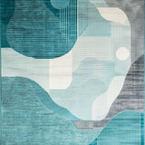 Contemporary Abstract Teal Composition(Blue)