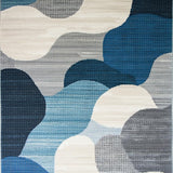 Ultra Soft Area Rug, Non Slip, Stain Resistant, Washable Area Rugs for Living Room, Bedroom, Contemporary Abstract Wave Pattern(Gray)