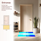 Ultra Soft Area Rug, Non Slip, Stain Resistant, Washable Area Rugs for Living Room, Bedroom, Chic Geometric Color Wave(Blue)