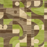 Elegant Curvilinear Motif(Green)