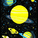 Ultra Soft Area Rug, Non Slip, Stain Resistant, Washable Area Rugs for Living Room, Bedroom, Whimsical Galactic Exploration Theme(Yellow)