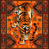 Ultra Soft Area Rug, Non Slip, Stain Resistant, Washable Area Rugs for Living Room, Bedroom, Bold Tiger Stripes Visual Delight(Orange)