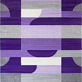 Ultra Soft Area Rug, Non Slip, Stain Resistant, Washable Area Rugs for Living Room, Bedroom, Luxurious Textured Linear Elements(Purple)
