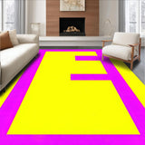 Ultra Soft Area Rug, Non Slip, Stain Resistant, Washable Area Rugs for Living Room, Bedroom, Dynamic 90s Inspired Geometric Fusion(Yellow)
