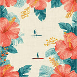 Ultra Soft Area Rug, Non Slip, Stain Resistant, Washable Area Rugs for Living Room, Bedroom, Boho Surf Beach Rug Tropical Hibiscus Print(Red)