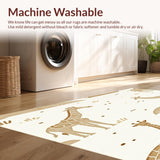 Ultra Soft Area Rug, Non Slip, Stain Resistant, Washable Area Rugs for Living Room, Bedroom, Safari Adventure With Gentle Beige Animal Outlines For Playful Decor(Beige)