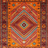 Ultra Soft Area Rug, Non Slip, Stain Resistant, Washable Area Rugs for Living Room, Bedroom, Rustic Colorful Chindi Weave(Red)