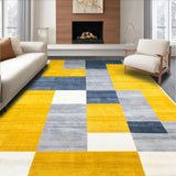 Ultra Soft Area Rug, Non Slip, Stain Resistant, Washable Area Rugs for Living Room, Bedroom, Chic Contemporary Lattice Design(Yellow)