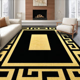 Ultra Soft Area Rug, Non Slip, Stain Resistant, Washable Area Rugs for Living Room, Bedroom, Chic Modern Abstract Motif(Black)