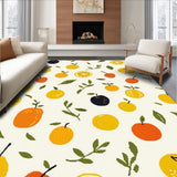Ultra Soft Area Rug, Non Slip, Stain Resistant, Washable Area Rugs for Living Room, Bedroom, Bright Cheerful Organic Design(Orange)