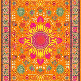 Ultra Soft Area Rug, Non Slip, Stain Resistant, Washable Area Rugs for Living Room, Bedroom, Artful Fluffy Geometric Accents(Orange)