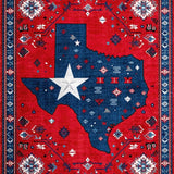 Ultra Soft Area Rug, Non Slip, Stain Resistant, Washable Area Rugs for Living Room, Bedroom, Vibrant Americana Textured Design(Red)