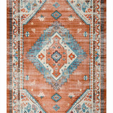 Ultra Soft Area Rug, Non Slip, Stain Resistant, Washable Area Rugs for Living Room, Bedroom, Eclectic Earthy Geometric Motif(Orange)