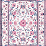 Ultra Soft Area Rug, Non Slip, Stain Resistant, Washable Area Rugs for Living Room, Bedroom, Elegant Low-Pile Floral Delight(White)
