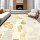 Plush Faux Fur Abstract Animal Inspired Design in Cream(Beige)