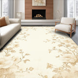 Ultra Soft Area Rug, Non Slip, Stain Resistant, Washable Area Rugs for Living Room, Bedroom, Floral Serenity Beige Indoor Area(Beige)