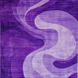 Ultra Soft Area Rug, Non Slip, Stain Resistant, Washable Area Rugs for Living Room, Bedroom, Artistic Luxe Ripple Effect(Purple)