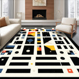 Ultra Soft Area Rug, Non Slip, Stain Resistant, Washable Area Rugs for Living Room, Bedroom, Vivid Modern Dice Print(Black)