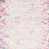 Ultra Soft Area Rug, Non Slip, Stain Resistant, Washable Area Rugs for Living Room, Bedroom, Rustic Gray Flower Arrangement(Pink)