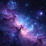 Ultra Soft Area Rug, Non Slip, Stain Resistant, Washable Area Rugs for Living Room, Bedroom, Enchanting Twilight Galaxy Motif(Purple)