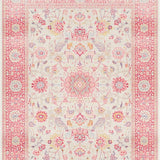 Ultra Soft Area Rug, Non Slip, Stain Resistant, Washable Area Rugs for Living Room, Bedroom, Chic Blush Pink Floral Motif(Pink)