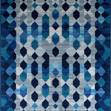 Ultra Soft Area Rug, Non Slip, Stain Resistant, Washable Area Rugs for Living Room, Bedroom, Luxurious Textured Striped Motif(Blue)