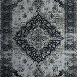 Ultra Soft Area Rug, Non Slip, Stain Resistant, Washable Area Rugs for Living Room, Bedroom, Elegant Monochrome Retro Pattern(Gray)